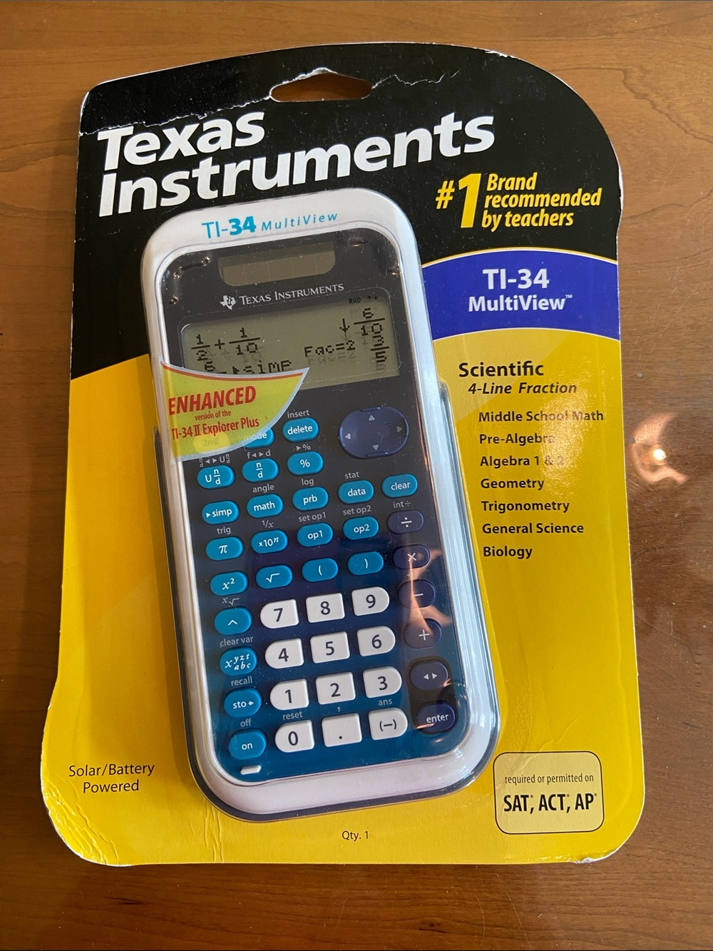 Texas Instruments TI-34 MultiView Scientific Calculator - Blue/White. Brand New